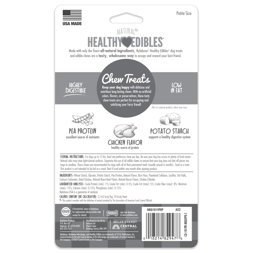 Nylabone Healthy Edibles Chicken Dog Chew Treats (6.7oz)